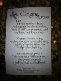 The poem God gave Jane the very day she made the cross.