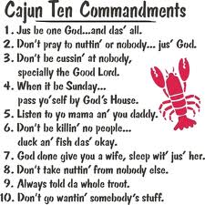 Cajun Ten Commandments