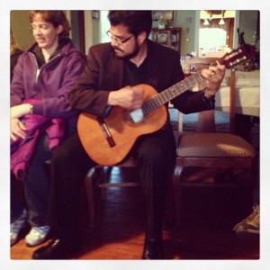 Jammin' with Fr. Tomas... he is playing La Bamba...you know I got up and danced! lol 