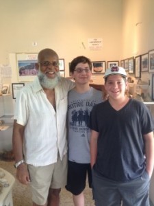 The owner of the Anguillan Museum, Ryan and Seth