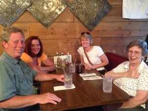 My Aunt Dee, her daughter Casey (next to her), her son Jimmy and his girlfriend.  Aunt Dee is the oldest of my dad's siblings.