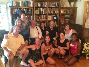 This is just a small portion of family left at the end of the day at Aunt Ticki's .  All cousins, my Uncle Pat and my Aunt Tickie