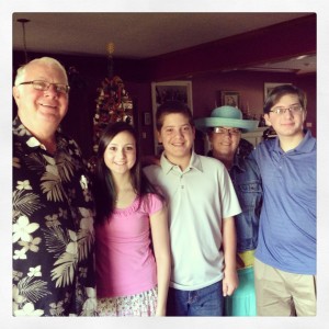 Dad (Tim), Sarah, Seth, Mom (Judy), and Ryan