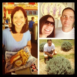 We began with a hamburger at Willie's and then the lavender farm.  Don't let Neal's 'enthusiasm' fool you!