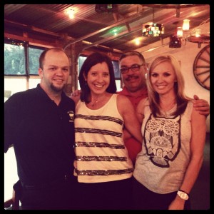Clarissa and I with the waiters at La Caretta in Nacogdoches, Texas. (Where? You might ask...um, Far East Texas :) )