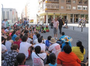 At World Youth Day in Madrid 2008.  An impromptu lesson/talk given on the streets!  Talk about an opportunity!!
