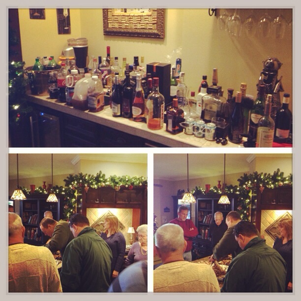 The beginnings of our Thanksgiving spread and the carving of the turkies (yes 3 total)