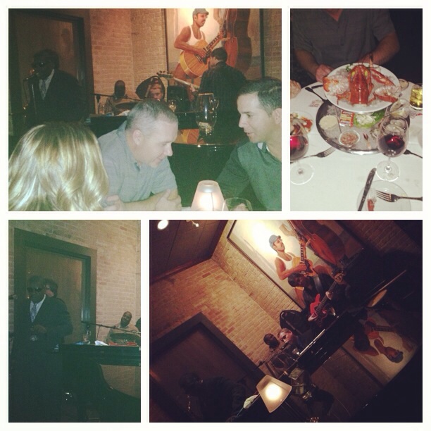 After a drink at the Firehouse we went to Eddie V's and came upon a table in front of the jazz group playing for the evening.  They were all blind!  The main singer was reading his lyrics through brail.  They were amazing.  For a night not planned out it was one of the best we've enjoyed in a while.