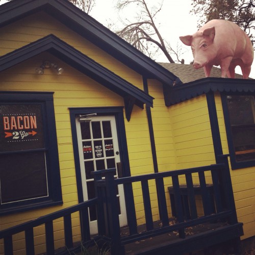 This morning we found this breakfast hot spot called the BACON.  Every item on the menu had bacon.  A-MAZING.