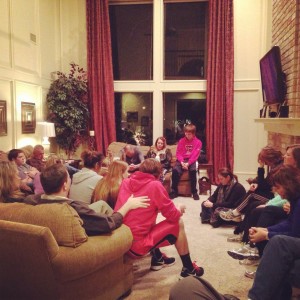 Gathering of community to pray the night before, not only for Seth but for all of our special intentions.