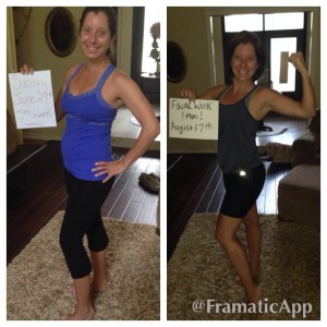 Next Sunday I'll disclose my body % loss...hopefully there is some...at least from the entire 12 week challenge. ;) There is a difference of 7 weeks in these pictures...you probably can't see a change but I can. ;)